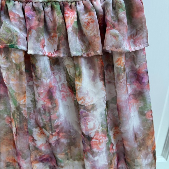 NWOT Wonder Nation 4T Girls Multicolor Floral Ruffle Short Sleeve Formal Dress - Picture 3 of 8